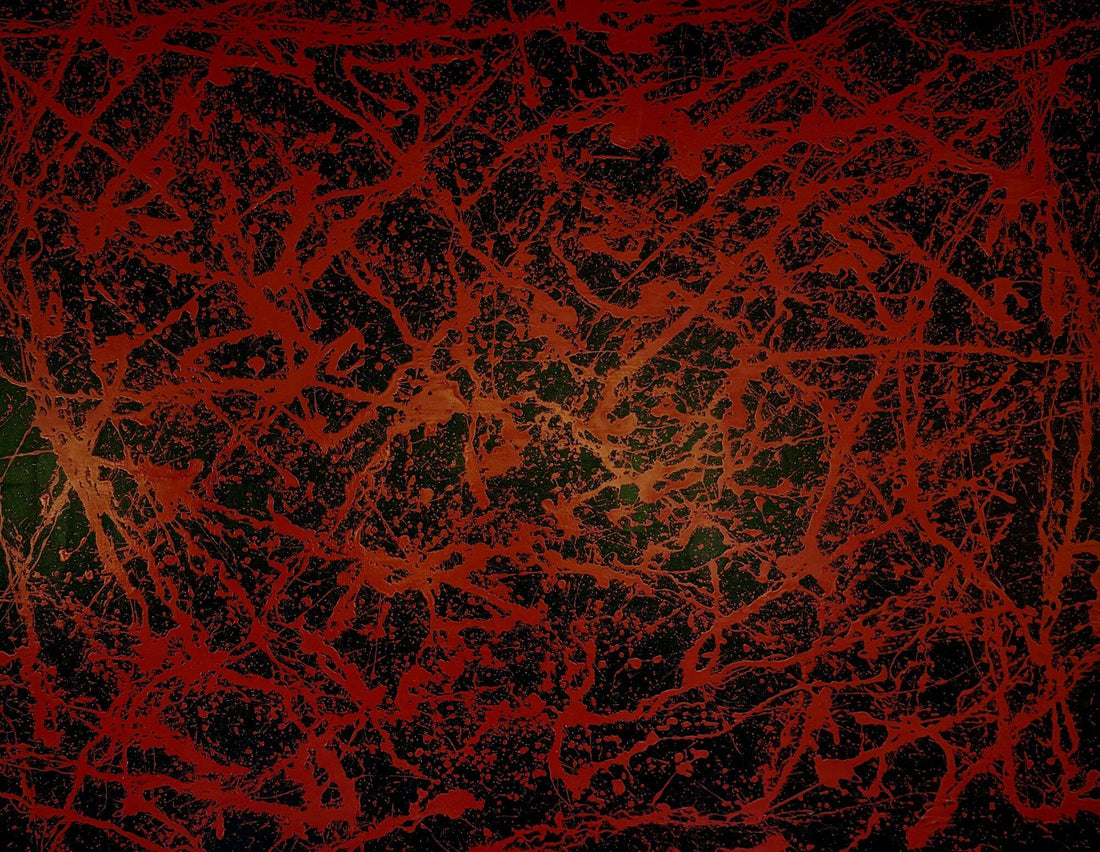 Tessitura rossa su una tela astratta