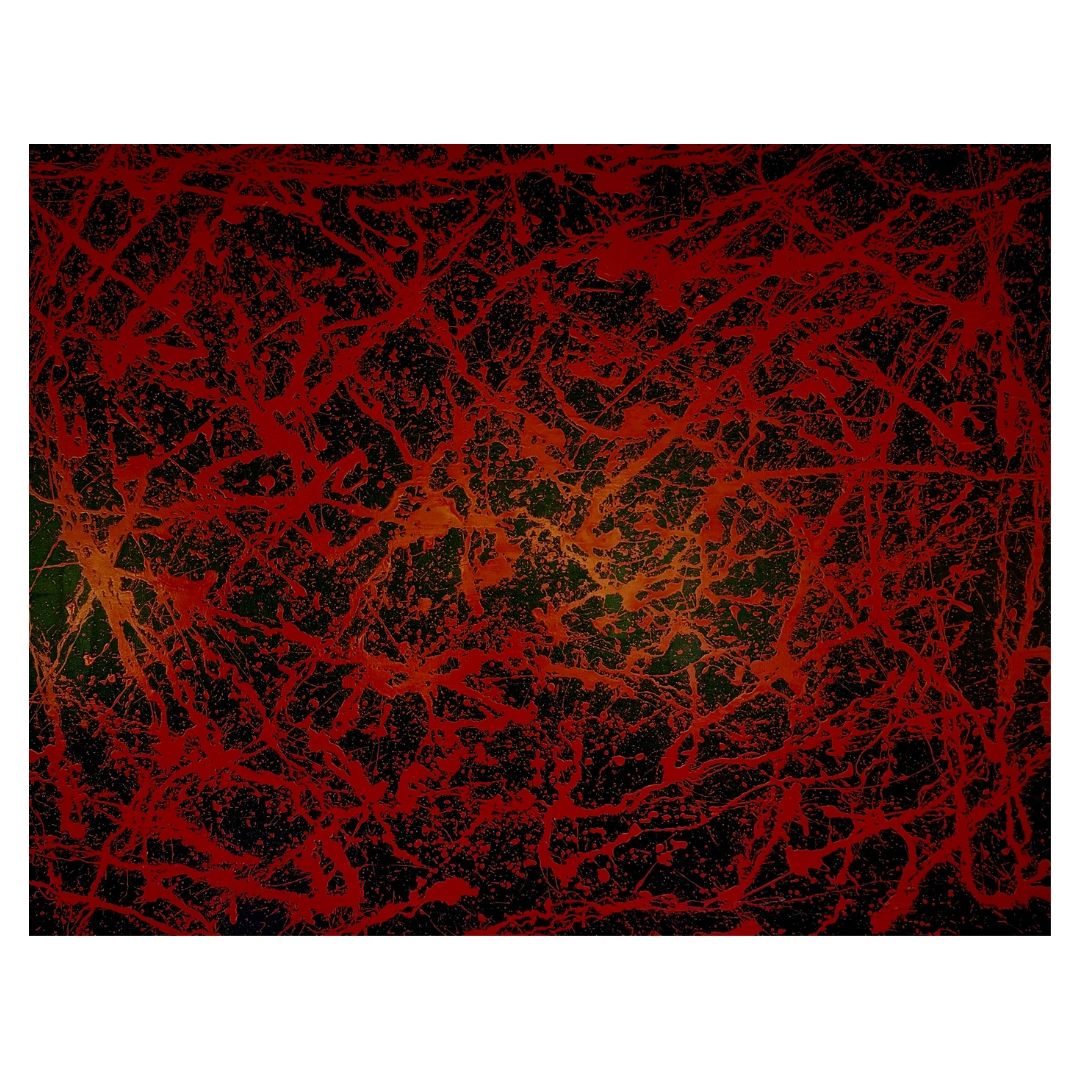 Tessitura rossa su una tela astratta